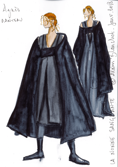 Croquis costumes la Nonne sanglante